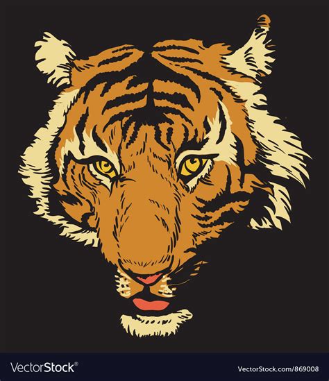 T Shirt Design With Raging Tiger Royalty Free Vector Image