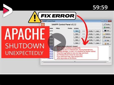 How To Fix Xampp Apache Shutdown Unexpectedly Xampp Apache Not