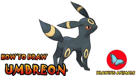 How To Draw Umbreon Pokemon Coloring And Drawing For Kids Youtube