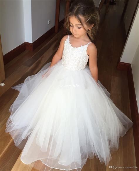 Beautifully crafted with premium satins, delicate lace and sparkling embellishments, these enchanting styles will put them. White Ball Gown Tulle Flower Girl Dresses for Vintage ...