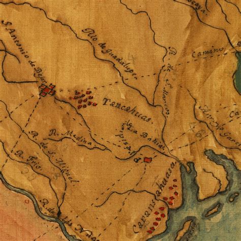 Texas 1822 Stephen F Austin Mapa Topografico Manuscript Map
