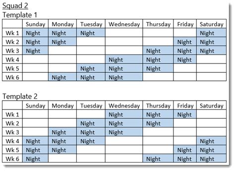 Different 12 Hour Shift Schedule Examples To Cover Round 40 Off