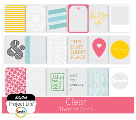 Clear Themed Cards | Themed cards, Project life cards, Cards
