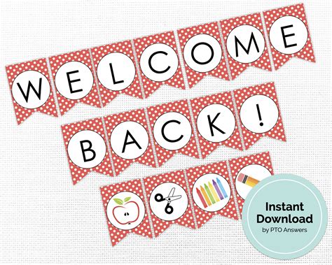 Welcome Back To School Printable Banner Sign Perfect For Etsy