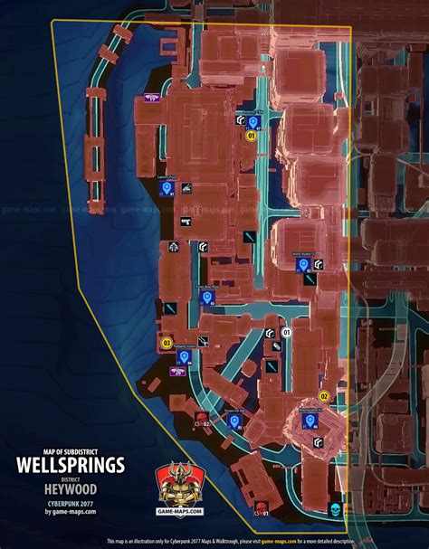 Map Of Wellsprings In Heywood District For Cyberpunk Seaside Cafe Car Purchase Heywood