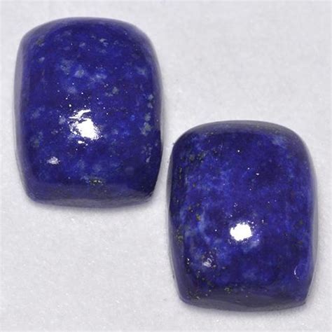 16 Carat 2 Pcs Cushion 82x63 Mm Cabochon Blue Lapis Lazuli Gemstones