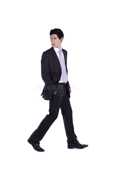 Businessman Walking And Looking Back Stock Photo Image Of Adult Male