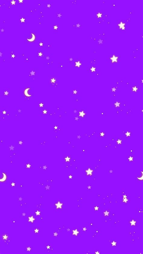 Stars And Moon Are In The Sky On A Purple Background With Space For