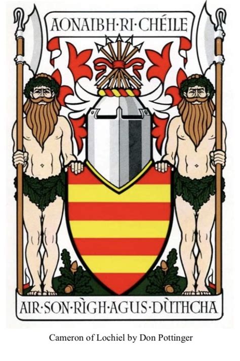 Arms Of The Chief Of Clan Cameron Scotland Forever Savages Coat Of