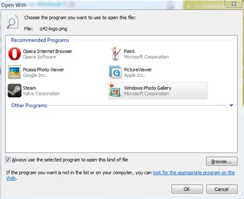 Windows How To Customise The Recommended Programs List When Choosing