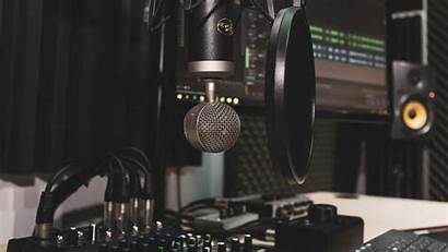 Studio Recording Microphone Mixer Equipment 4k Background