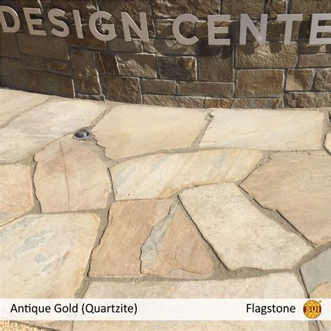 Develop Unique Passage Design Ideas With Antique Gold Flagstone Walkway