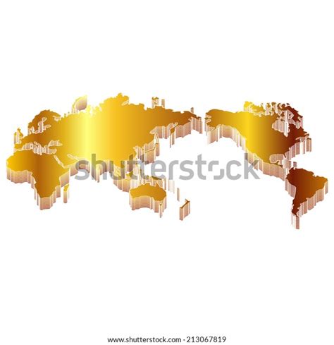 World Map Gold Stock Vector Royalty Free 213067819 Shutterstock
