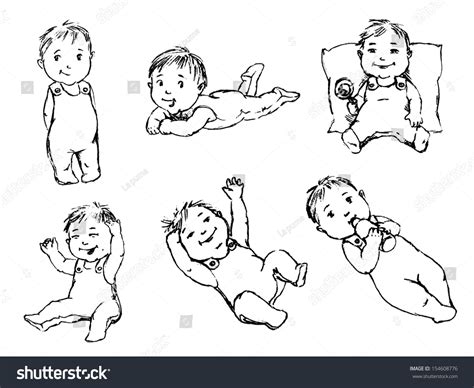 Sketch Of Baby Crawling Over 646 Royalty Free Licensable Stock Vectors