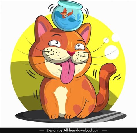 Cat Animal Icon Funny Cartoon Character Handdrawn Sketch Vectors