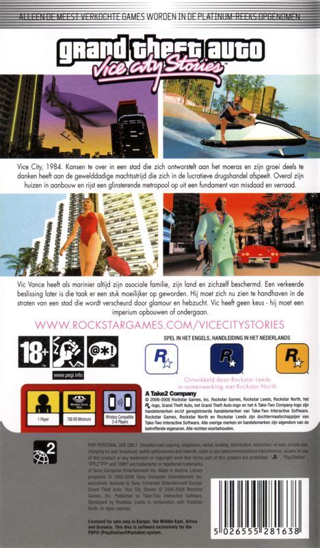 Grand Theft Auto Vice City Stories 2007 Playstation 2 Box Cover Art