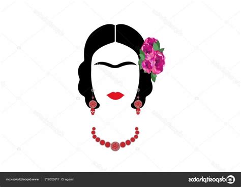 Stock Illustration Frida Kahlo Vector Portrait Graphic - CreateMePink
