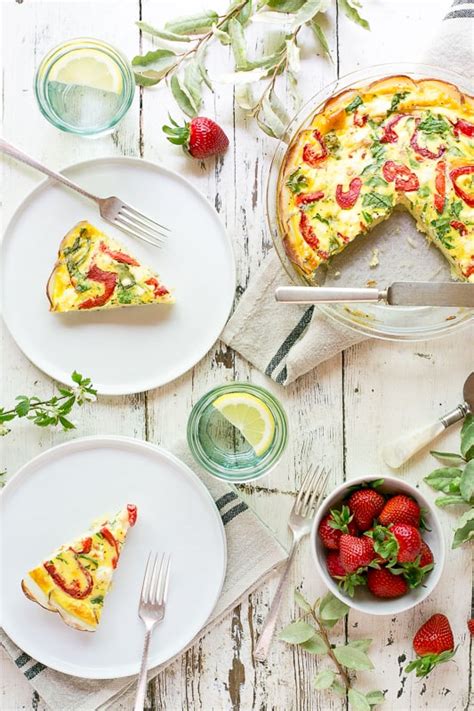 Gluten Free Potato Crusted Quiche With Red Peppers