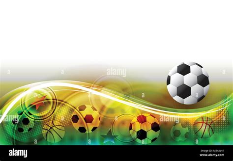 Abstract Sports Background With Soccer Ball Football Field Stock