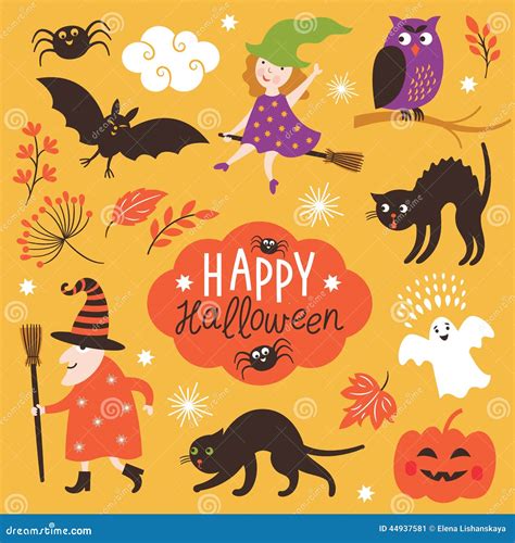 Vector Set Of Halloween Illustrations 77482388