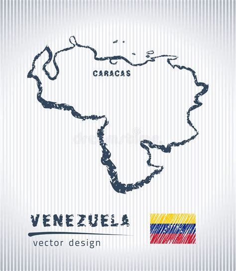 Venezuela Vector Map With Flag Inside Isolated On A White Background