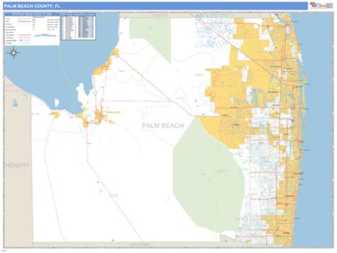 Palm Beach County Florida Zip Code Wall Map