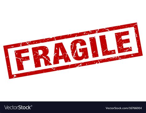 Square Grunge Red Fragile Stamp Royalty Free Vector Image