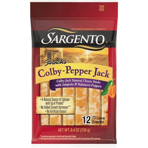 Sargento Colby Pepper Jack Natural Cheese Snack Sticks 12 Count
