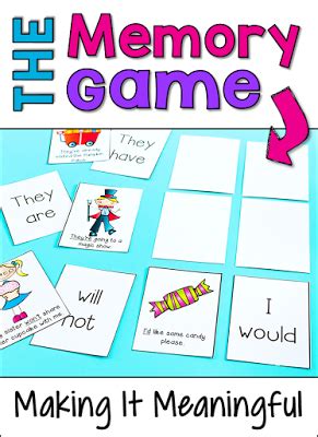 The Memory Game: Making It Meaningful | Fun classroom activities