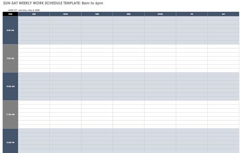 Free Work Schedule Templates For Word And Excel Free Printable Blank