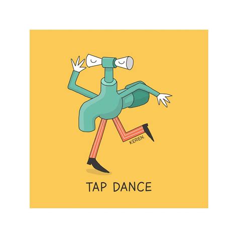 Dings And Doodles Tap Dance Yellow Poster Visual Puns