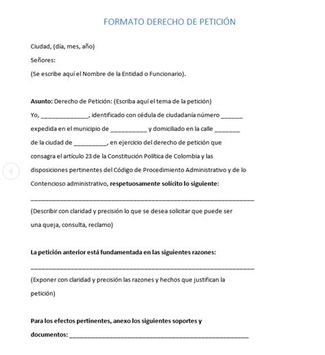 🤩 Formato Derecho De Petición Pdf Y Word 2022