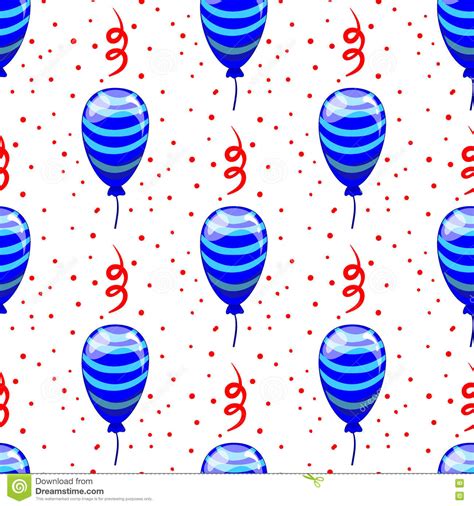 Seamless Pattern With Cute Cartoon Balloons 3 Stock Illustration