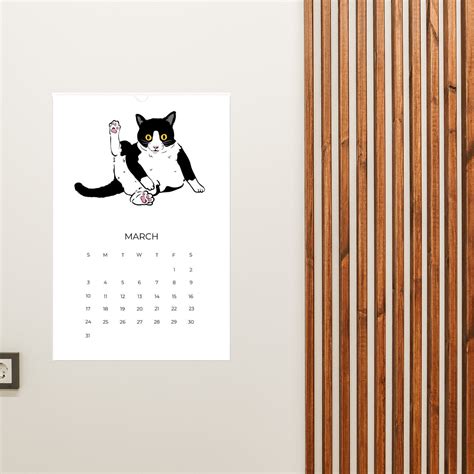 Tuxedo Cats 2024 Wall Calendar Whimsical Cats Calendar Cat Art