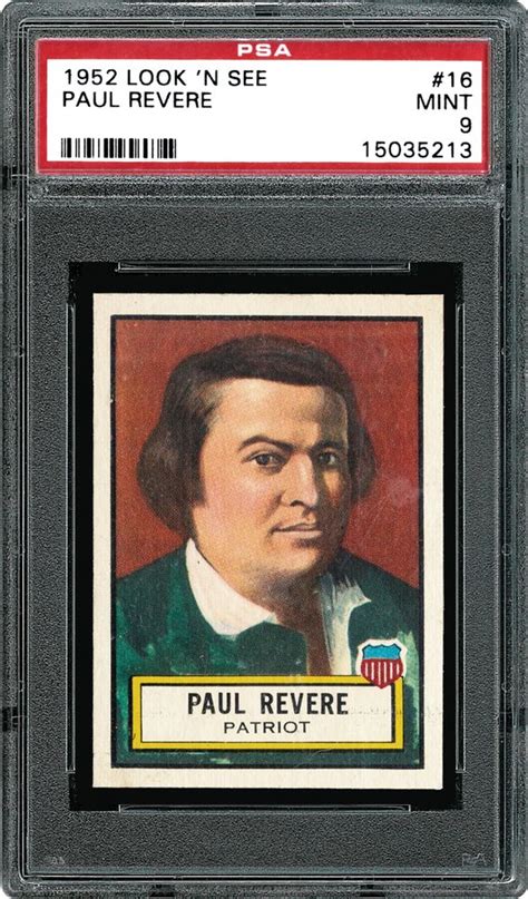Auction Prices Realized Non Sport Cards 1952 Look N See Paul Revere