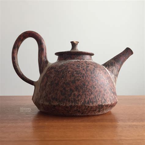 David Stewart Studio Pottery Teapot California Mid Century Modern On A