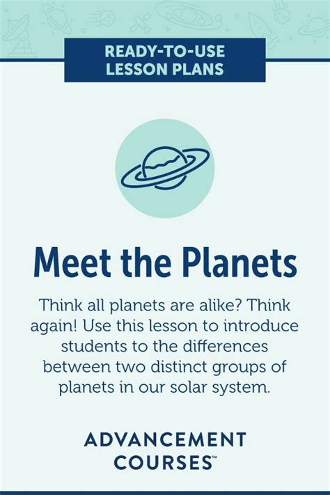 Lesson Plan: Meet the Planets | Advancement Courses | Lesson plans