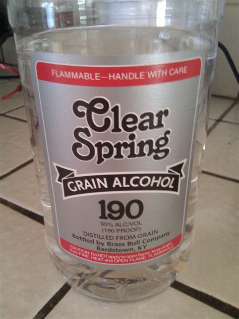 Wong Drinks I Drank That Clear Spring Grain Alcohol 190