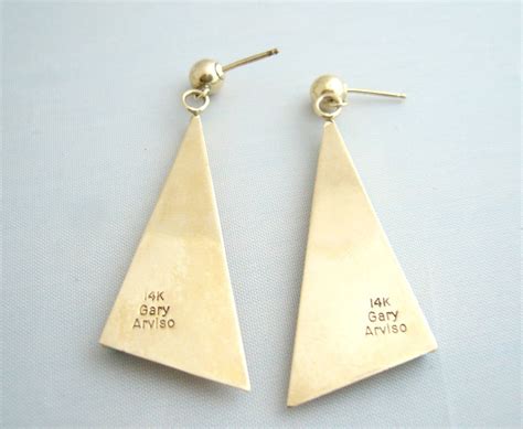 Gary Arviso Turquoise Gold Navajo Earrings At 1stDibs Kelly Arviso