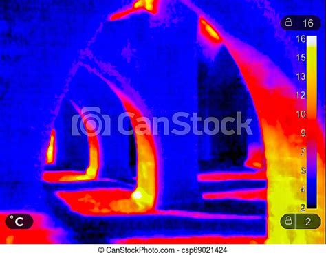 Thermal Image Of Avastra Monastery Ruins CanStock