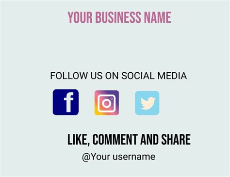 Copy Of Follow Us On Social Media Template Postermywall