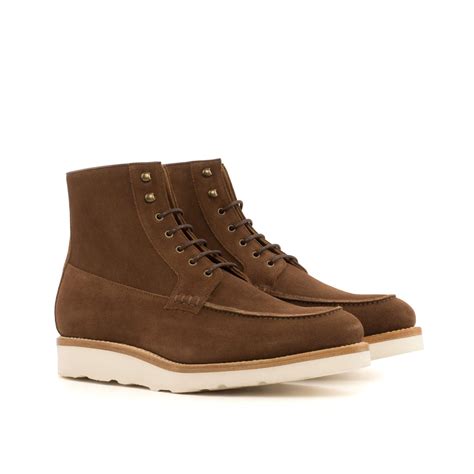 Brown Suede Moc Toe Boots FOREMAN