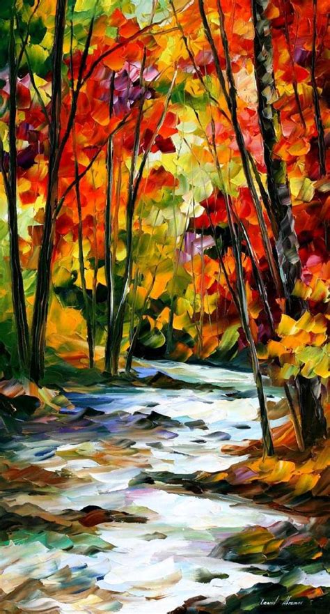 Swirling Stream — Palette Knife Oil Painting On Canvas By Leonid Afremov