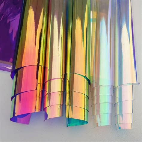 Small Roll 04mm Holographic Plastic Rainbow Transparent Pvc Iridescent