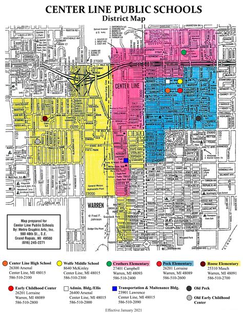 District And School Boundaries Map Miscellaneous Center Line Public