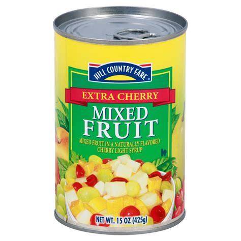 Hill Country Fare Extra Cherry Mixed Fruit Light Syrup Shop Mixed