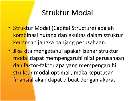 Ppt Teori Struktur Modal Dan Kebijakan Dividen Powerpoint