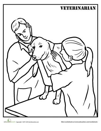 Download Veterinarian Coloring Page | Community helpers theme ...