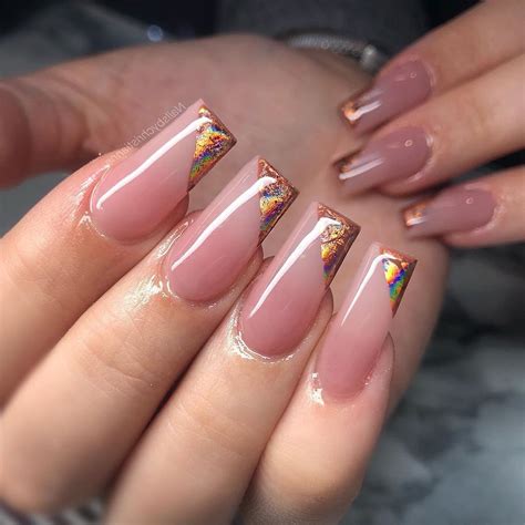 Beautiful Rose Gold Valentines Day Nails Amelia Infore
