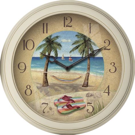 Beach Plastic Clock Beach Style Wall Clocks By Firstime Manufactory